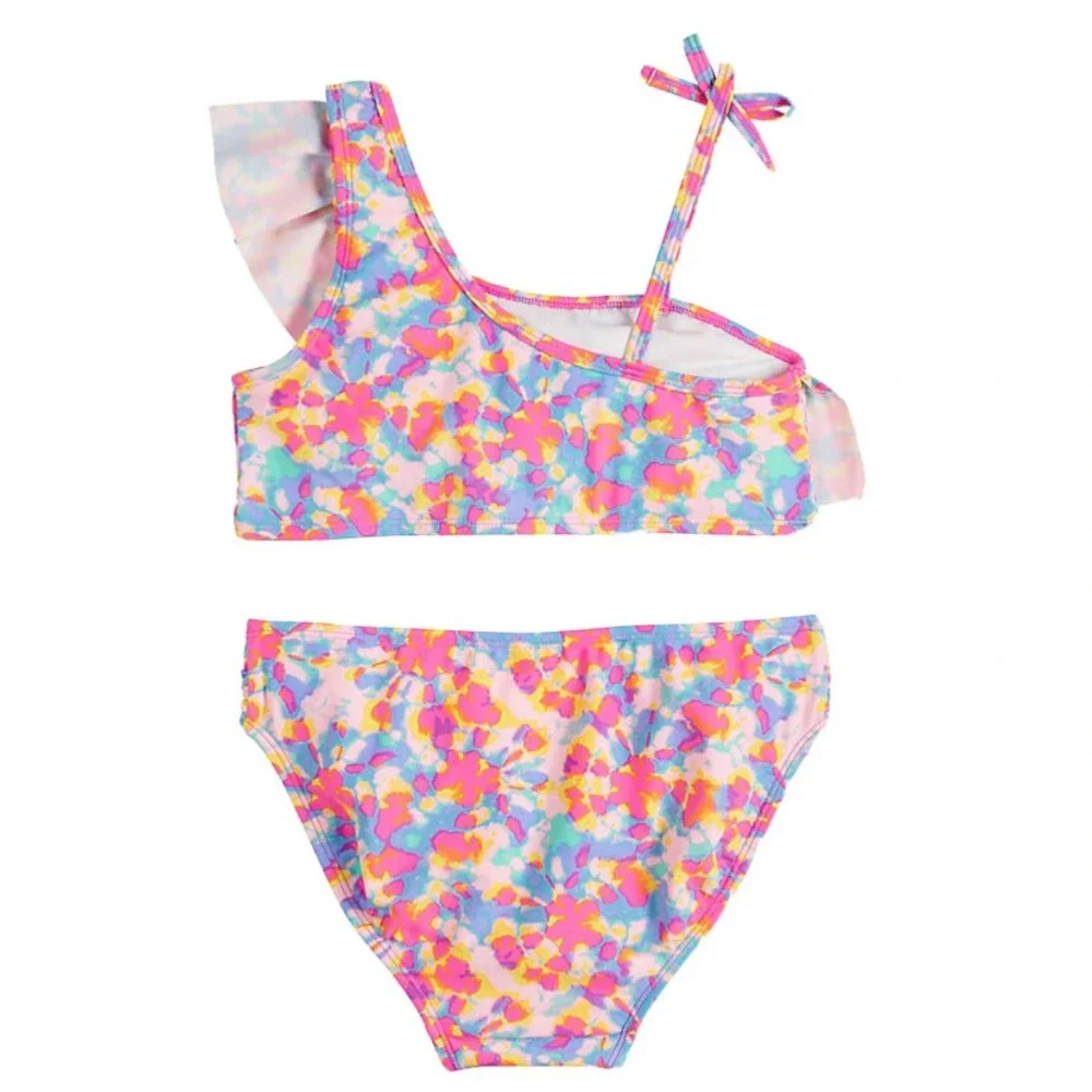 So Girls Swimsuit 2 Piece Set Summer Splash 16 New with Tags Pink UPF 50 Ruffled
